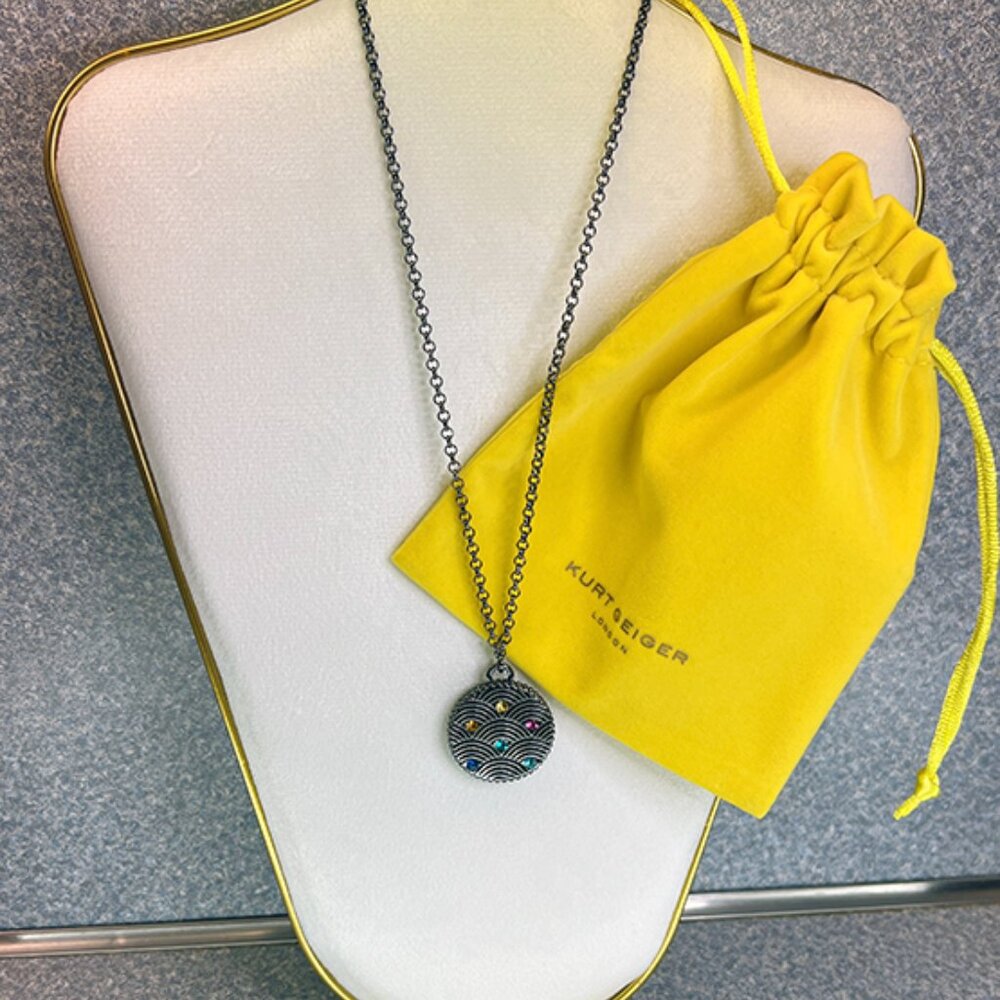 Kurt Geiger | Rainbow Gun Metal Pendant Necklace [Hard to find] | NWT